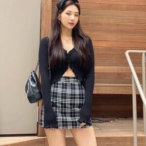 Sparkly Plaid Skirt from K-Fashion Brand Curetty
